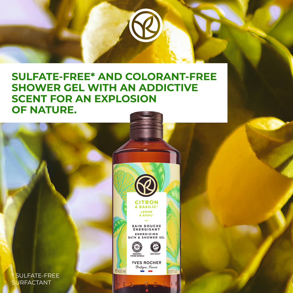 Lemon & Basil Energizing Bath & Shower Gel - 200 ml