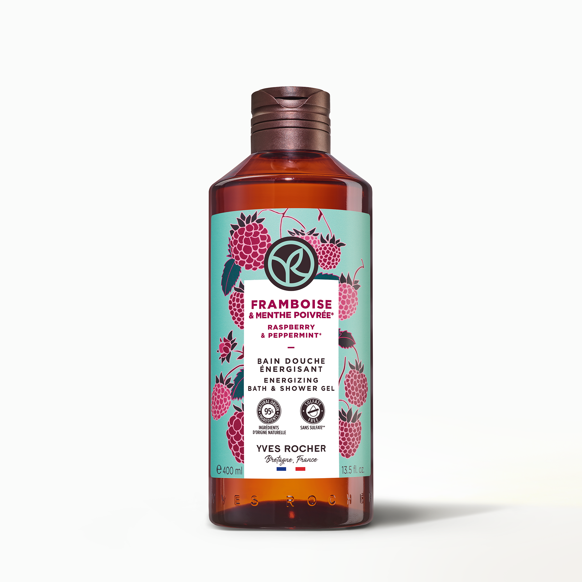 Raspberry & Peppermint Energizing Bath & Shower Gel - 400 ml