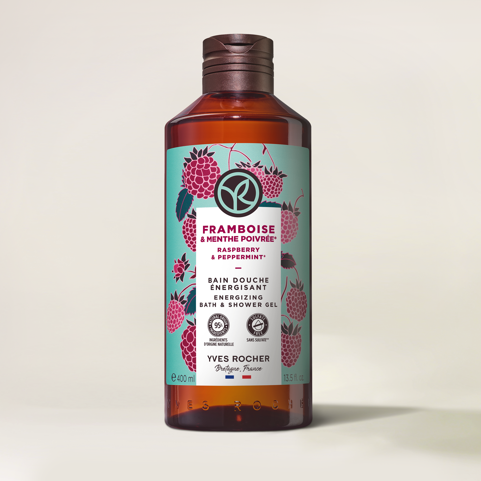 Raspberry & Peppermint Energizing Bath & Shower Gel