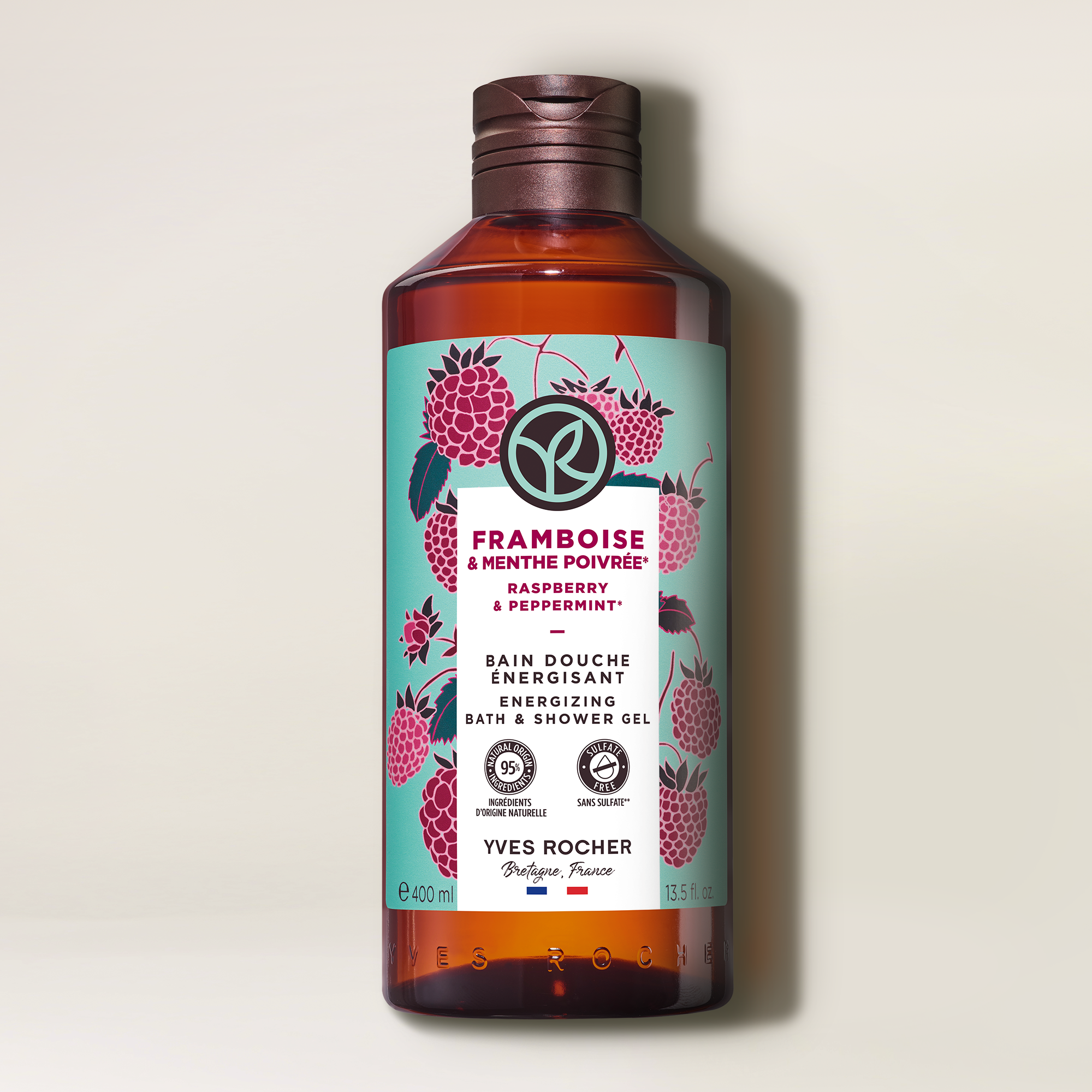 Raspberry & Peppermint Energizing Bath & Shower Gel