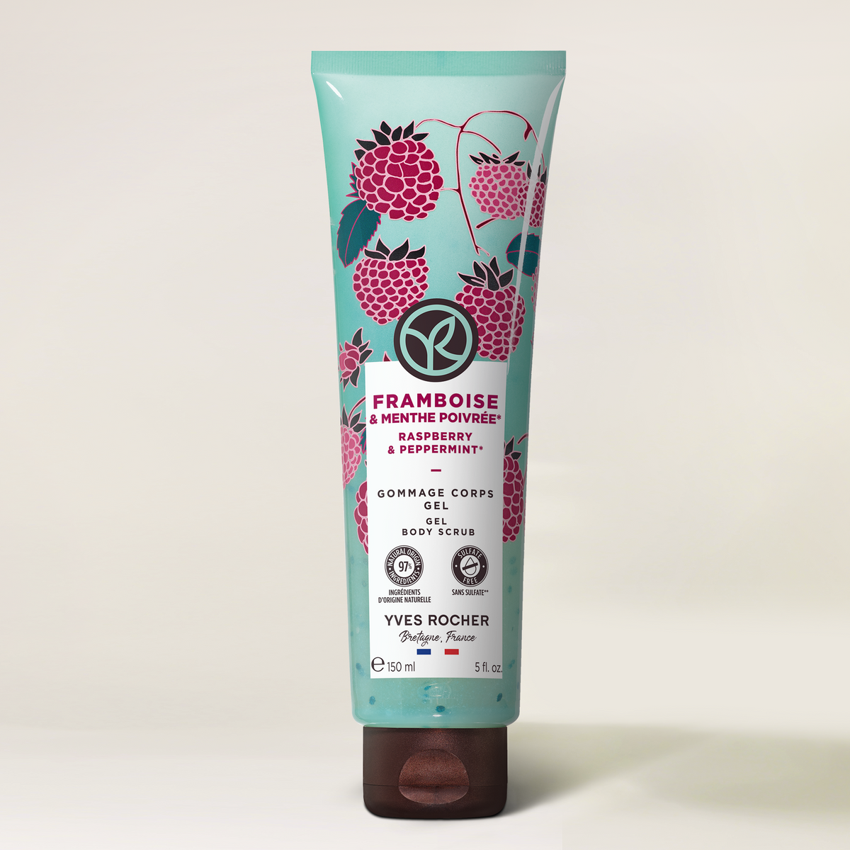 Yves Rocher RASPBERRY & PEPPERMINT GEL BODY SCRUB
