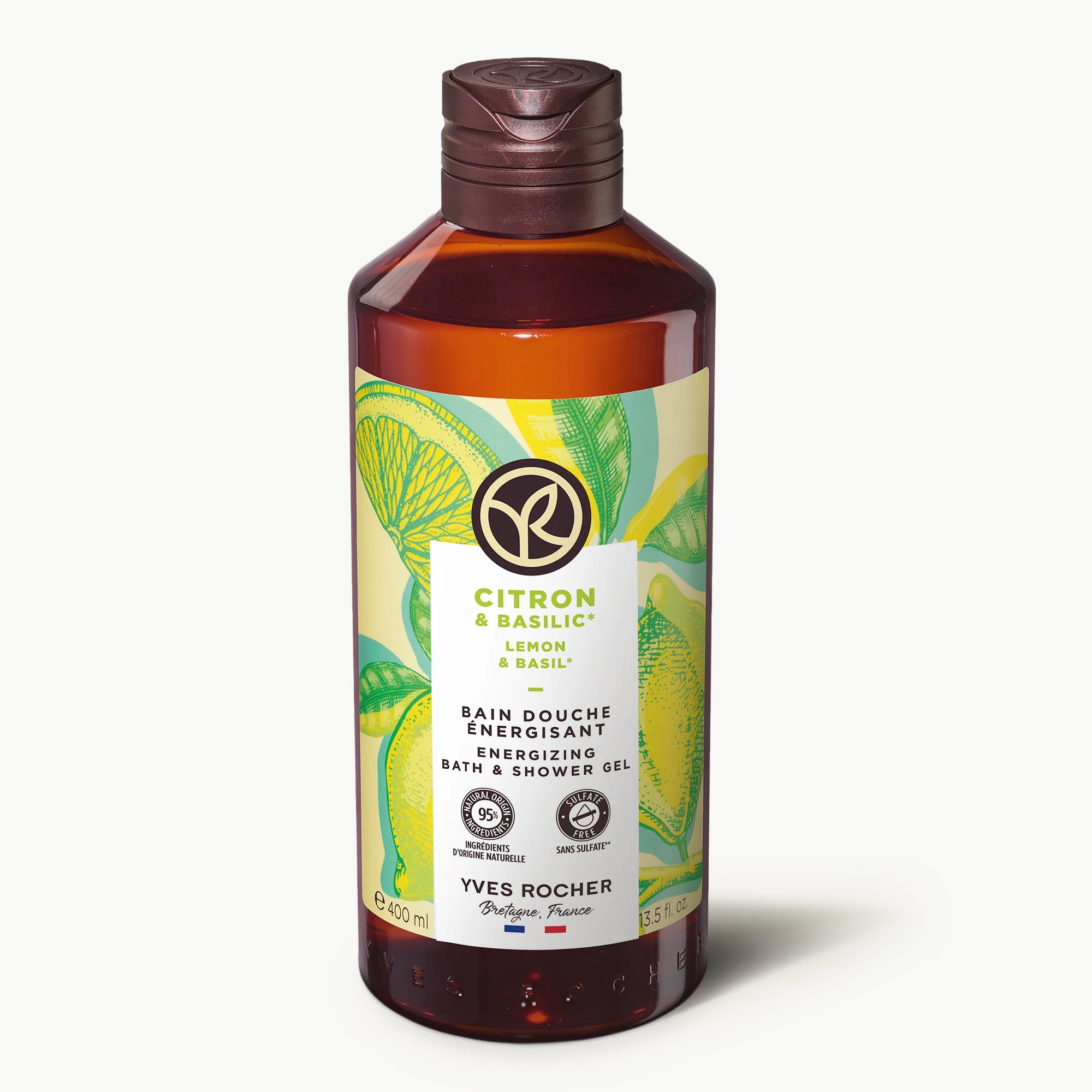 Lemon & Basil Energizing Bath & Shower Gel - 400 ml